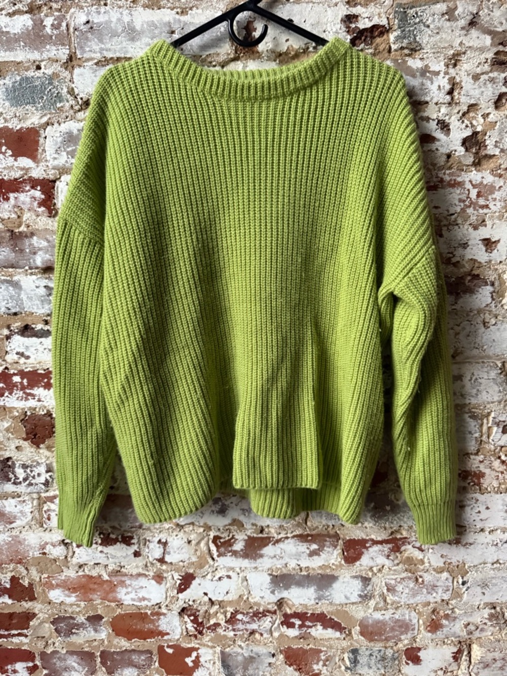 Women’s Green Chunky Rib Knit Sweater